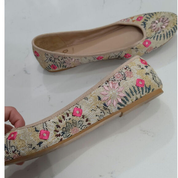 Mix No 6 Dallilah leather embroidery ballet flats W size 9 floral boho fairycore - Picture 4 of 7